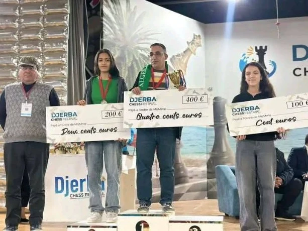 مهرجان الشطرنج الدولي بجربة التونسية : الجزائري سعدي بوزيان يفوز بالمرتبة الأولى
