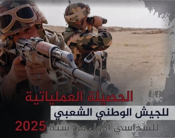 الحصيلة العملياتية للجيش الوطني الشعبي خلال السداسي الأول من سنة 2025