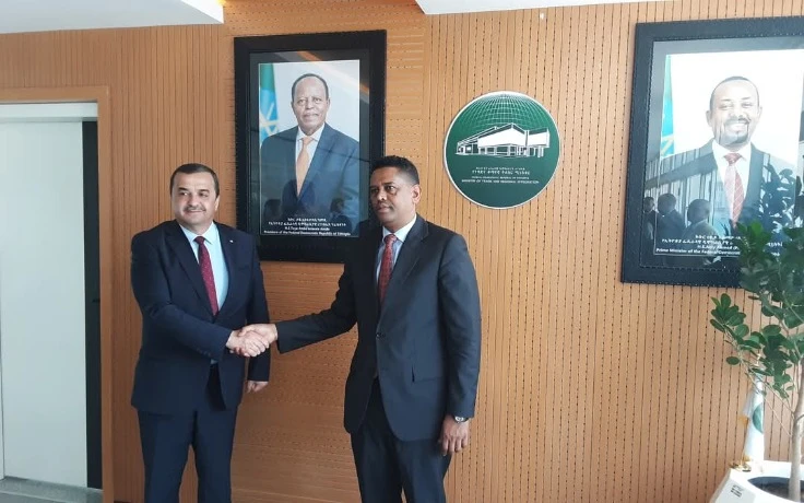 عرقاب يبحث بأديس أبابا تعزيز الشراكة الاقتصادية مع وزير التجارة  والاندماج الإقليمي الإثيوبي