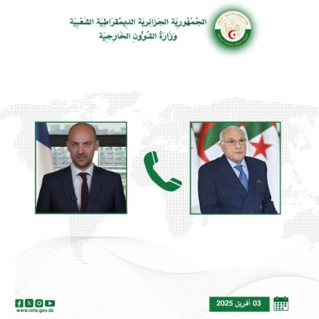 وزير الشؤون الخارجية يتلقى مكالمة هاتفية من نظيره الفرنسي