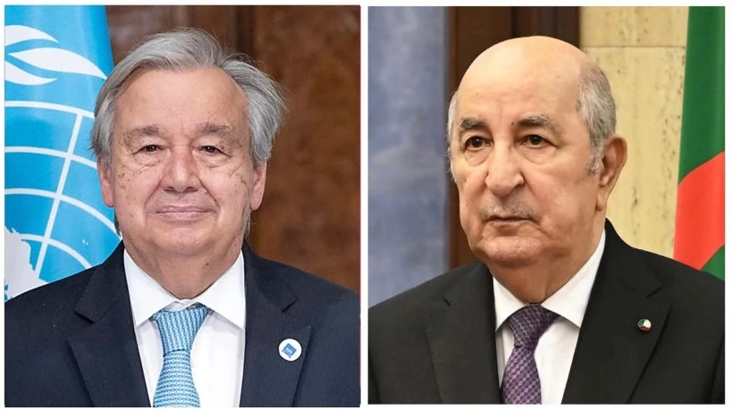 الأمين العام للأمم المتحدة يحمل الوزير الأول نقل تحياته الحارة إلى رئيس الجمهورية