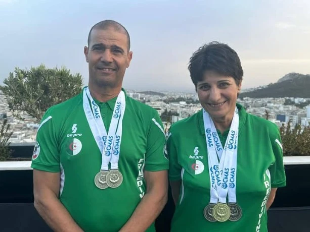 الجزائر تحصد  5 ميداليات في بطولة الغوص الحر باثينا:ليلى ومحمد يحققان تتويجا استثنائيا