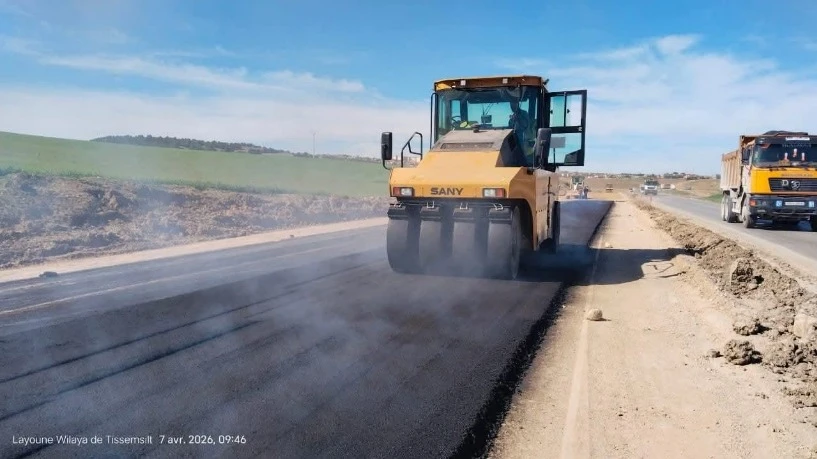 مشروع ازدواجية الطريق الوطني رقم 14 تقدم ملحوظ في الأشغال بتسمسيلت