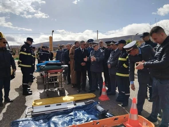 الحماية المدنية بقصر الشلالة بتيارت .:حفل استعراض الوسائل اللازمة لرجال الإنقاذ