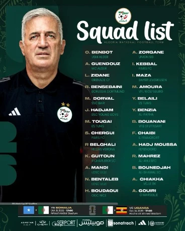 تصفيات كاس العالم 2026 (الجولتان التاسعة و العاشرة): المدرب بيتكوفيتش يكشف عن قائمة من 26 لاعبا لمواجهتي الصومال و اوغندا