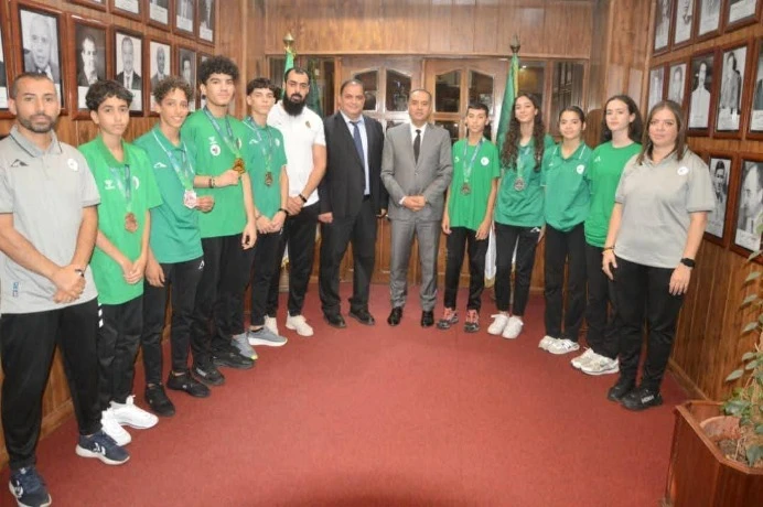 وزير الرياضة وليد صادي يكرم أبطال التايكواندو