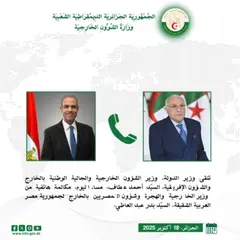 عطاف يتلقى مكالمة هاتفية من نظيره المصري