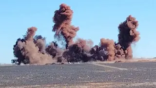 منجم غارا جبيلات تنفيذ عملية رمي بالمتفجرات لاستخراج خام الحديد