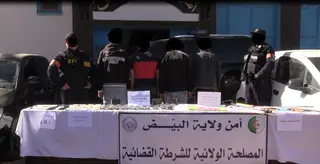 البيض: حجز ما يقارب 1000 قرص من المؤثرات العقلية نوع اكستازي و 8 كلغ من المخدرات ( قنب هندي) وتوقيف 04 مشتبه فيهم