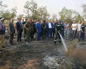 والي سعيدة يقف على عملية اخماد حريق منطقة جعافرة
