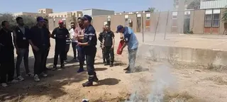 معسكر:  مناورة افتراضية تطبيقية في مكافحة الحرائق لأعوان أمن مستشفى مسلم الطيب
