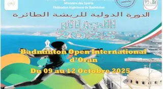 بمشاركة 125  رياضيا يمثلون  22  دولة...وهران  تحتضن الدورة  الدولية المفتوحة  للريشة الطائرة  يوم 9 أكتوبر